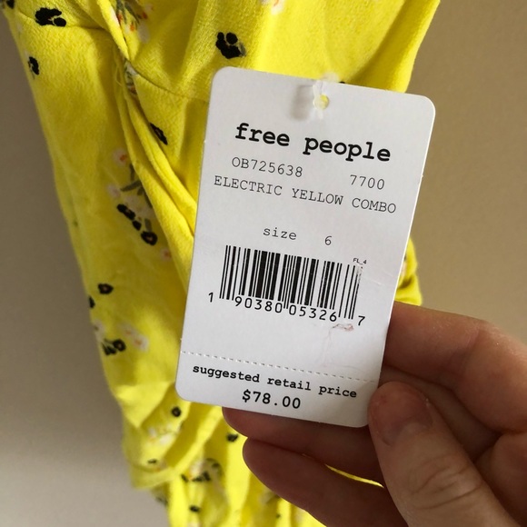 NWT Free People Tango at Night Yellow Romper - Picture 9 of 10